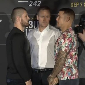 313K views · 5.5K reactions | The first face-off! Khabib Nurmagomedov vs. Dustin Poirier at #UFC242... can it be Sept 7 yet ⁉️ | UFC | Facebook