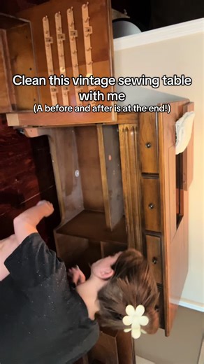Transforming a Vintage Sewing Table: A Cleanup Journey