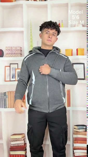 Men's Sherpa Fleece-Lined Reflective Tech Full Zip Hoodie (S to 3XL)