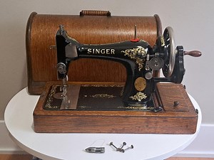 Vintage 1915 Singer 128K Hand Crank Sewing Machine With Bentwood Box - Etsy