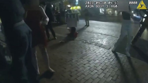 Wild moment wedding guests brawl with cops in Rhode Island