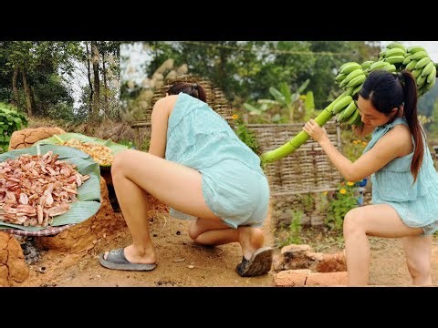 Rural Life: From Green Bananas in The Garden to Snacks and Climbing the Mountain to chop firewood.