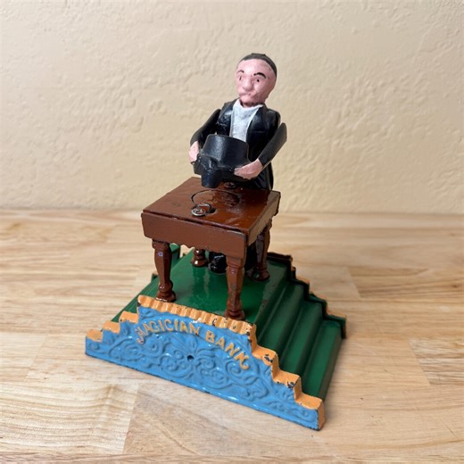 Vintage Working Cast Iron Magician Mechanical Bank Hand Painted - Etsy