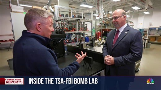 As the holiday travel season ramps up, NBC News' Tom Costello gets an inside look at the FBI and TSA bomb detection unit, where they test firearms and explosives that could be used in potential threats at airports and on planes. | NBC Nightly News with Tom Llamas