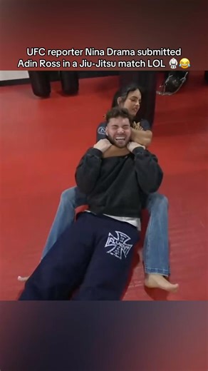 UFC reporter Nina Drama submitted Adin Ross in a Jiu-Jitsu match LOL #Training #UFC #Nina #Adin