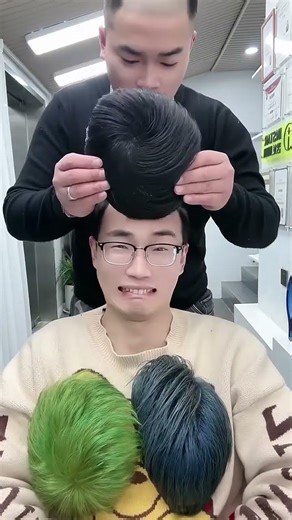 This expression is really amazing😄#tóc giả nam #tóc giả#メンズウィッグ #ウィッグ (62)