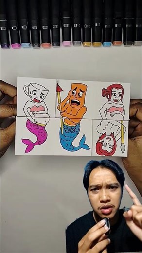 Mermaid vs Manusia⁉️ #shorts #anomali#brainrot #art