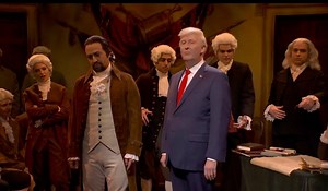 ‘Saturday Night Live’ Cold Open Features Lin-Manuel Miranda As ‘Hamilton’ Getting Quickly Frozen In Time By A Riffing “King” Donald Trump