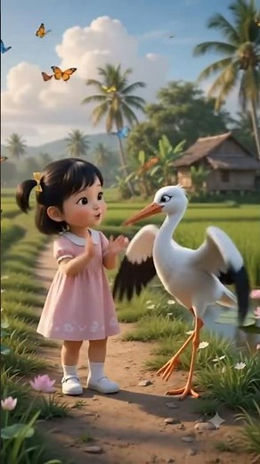 Cô Bé Và Chú Cò Trắng 🕊️ Nhạc Thiếu Nhi AI Vui Nhộn Hoạt Hình 3D Cho Bé