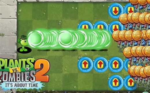 PvZ 2 融合 - Peashooter 使用其他投射植物对抗100名琥珀头僵尸 - 哪个更好
