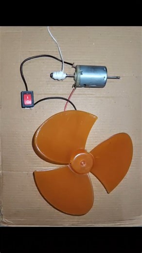 DIY Mini Fan Using DC Motor & Switch | Simple Homemade Project #DIYFan #shorts