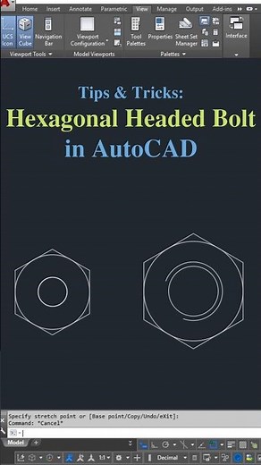 AutoCAD-Draw Hexagon | #autocad #shorts