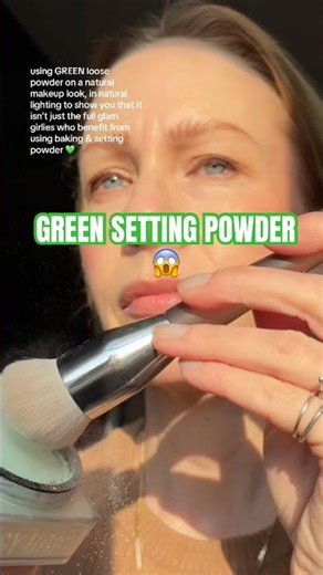 GREEN setting powder to target redness 💚