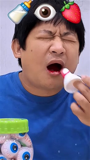 Real VS Jelly Big Bottle Candy 🍼🍓👁️ #funny #comedy #ฮ่าๆตลกๆ #ตลก #shortsviral
