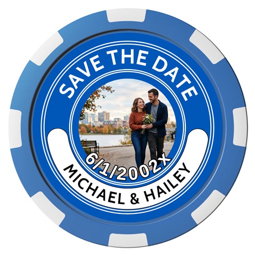Save the Date Photo QR Code Magnetic Composite Poker Chips
