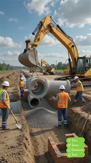 Building an Underground Drainage System 🚧💧 | Amazing Construction! #youtubeshorts