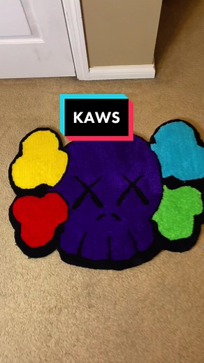 I’m announcing the winner of the Iron Maiden rug at the end of this video:) #foryou #fyp #kaws #artwork #tufting #rugtok #carpetnerd #colorful