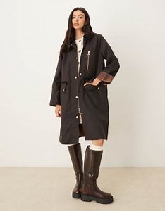 Barbour Evette wax jacket in rustic/muted tartan  | ASOS