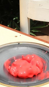 Non-Newtonian Fluid on a speaker makes for some satisfying shots | The Slow Mo Guys