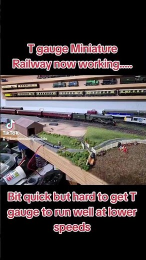 T gauge miniature railway on an 00 gauge layout