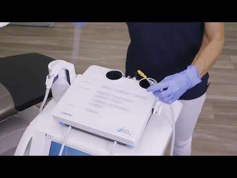 How to: Remove blocking from our table-top unit for ultrasound and powder jet treatment MyLunos Duo®