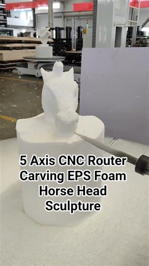 5 Axis CNC Router Carving EPS Foam Horse Head Sculpture