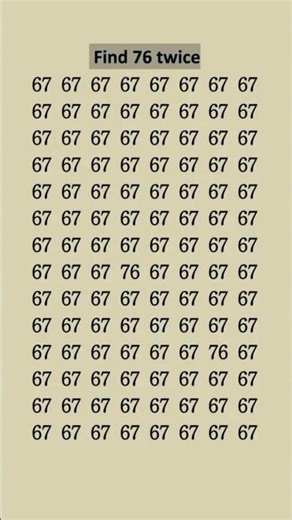 Spot the 76 twice - Math Quiz #maths #quiz #shorts #gk #education