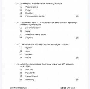Multiple Choice Questions1.1.1 An example of an above-the-lin... | Filo
