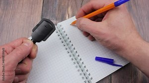 The Interview microphone pen with notepad. To interview. Record interviews.