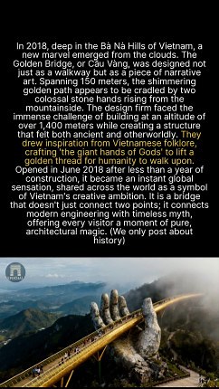 A bridge held by gods hands, but what modern marvels make this legendary sight possible? #history #discovery #architecture | Epochal | Facebook