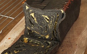 【Ra'scipe】墨鱼切达芝士三明治面包~｜Squid Ink Bread with a Bunch of Cheddar Cheese_哔哩哔哩_bilibili