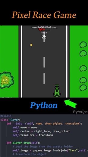 Create Pixel Race Game using Python #shorts #coding #python