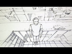 Bird view perspective drawing | 2 point perspective