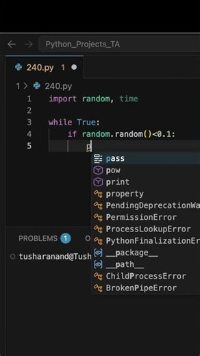 Lightning storm inside the terminal! #coding #python #lightning #storm
