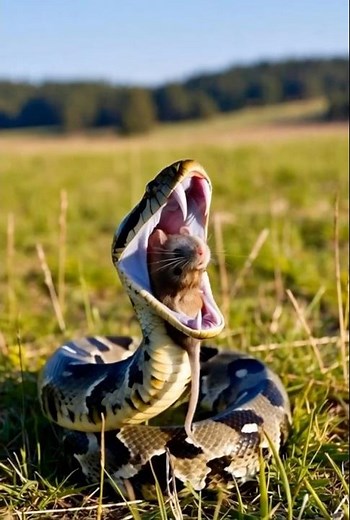 MrAIMonster - Mouth Stretching Power! Watch This Python Swallow a HUGE Mouse in Seconds 😱 | Feeding
