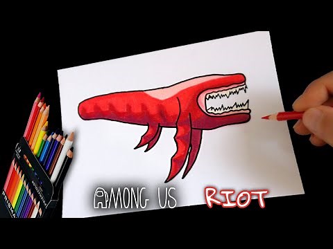 HOW TO DRAW AND COLOR RIOT THE GIANT IMPOSTOR FROM AMONG US | how to draw among us riot impostor