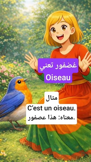 معنى كلمة Oiseau بالفرنسي – عصفور 🐦 #تعلم_الفرنسية #learnfrench