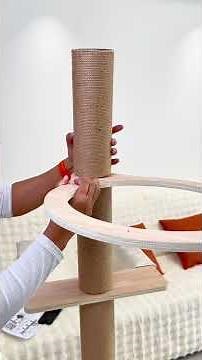 Immersive experience cat climbing tree installation tutorial! #cat #cattoys#cattree #diy #tutorial