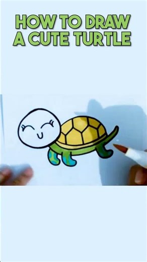 How to draw a Cute Turtle