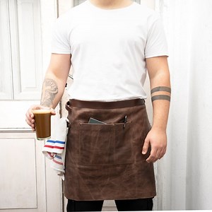 Half Leather Apron Handmade Adjustable Vegetable-tanned Leather Apron - Etsy