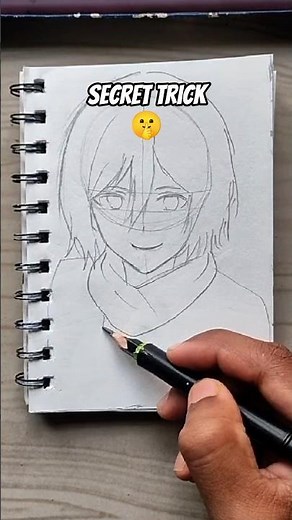 How To Draw Anime Face 🤔 SECRET TRICK 🔥 #animeface #howtodraw #shorts