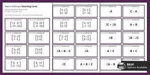Matrix Arithmetic Matching Cards