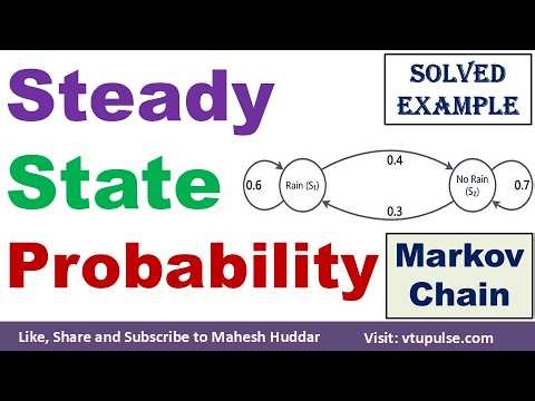 Steady State Probabilities in Markov Chain Solved Example Hidden Markov Models Vidya Mahesh Huddar