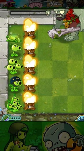 PvZ2 - Epic Battle: 5 pairs Pea & Torchwood lv 1 vs Jurassic Garg #Shorts #pvz #pvz2 #pvz2game