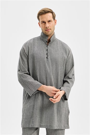 Rite Men’s Cotton Tunic – Minimal Kaftan Style Shirt, Lightweight Summer Top, Breathable Relaxed Fit - Etsy