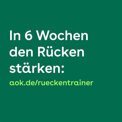 Rückenschmerzen braucht echt niemand. Deshalb kannst du mit unserem AOK-Rückentrainer deine Muskulatur stärken. Damit dir dein Rücken genau den Rückhalt bietet, den du im Alltag brauchst! Hier kommt die Hilfe: aok.de/rueckentrainer #LinkinBio | AOK Nordost