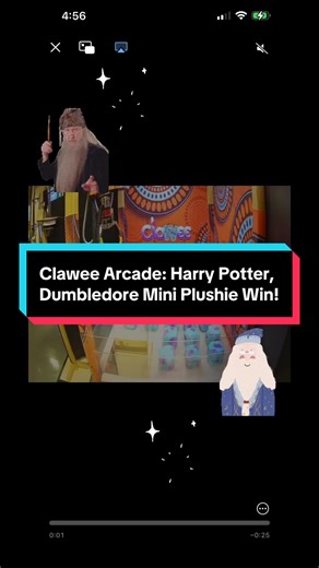 @Clawee_app_official #HarryPotter #Dumbledore #MiniPlushie Win! #ClawMachineWin #ClaweeArcade