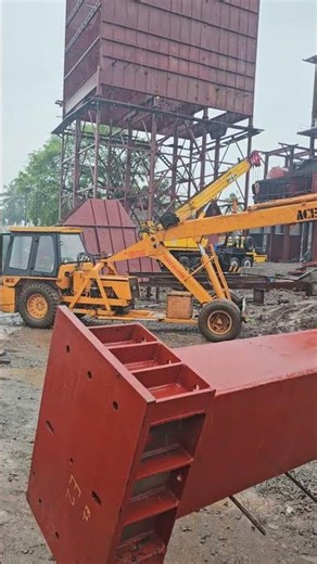 Can You Work in This Rain? 🌧️ Fabrication Column Erection #fabrication #trending #steel #welding