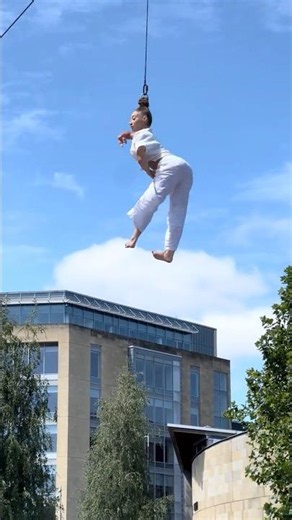 Gravity-Defying Hair-Hanging Performance by Gorilla Circus at Bradford Festival #circus #circuslife