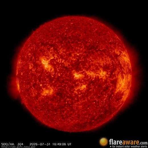 31 Jul - 1 Aug: 24 Hour Solar Activity (Earth Facing; Solar Storm, Sunspot, Solar Flare, CME)